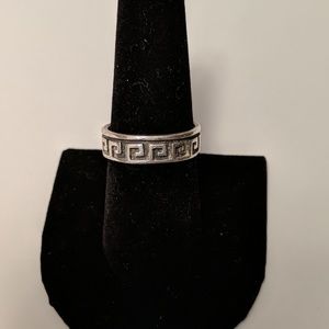 Silver & Black Celtic Design Ring